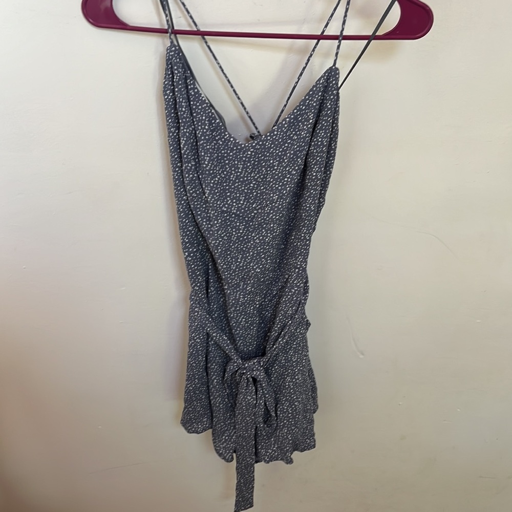 Abercrombie & Fitch Charcoal Dotted Jumpsuit